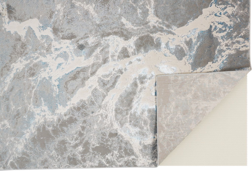 8' x 10' Abstract Polyester Area Rug - Gray And Ivory
