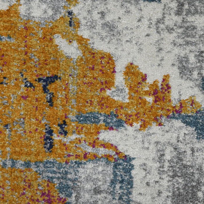 8.8' x 11.8' Abstract Power Loom Area Rug - Blue And Orange