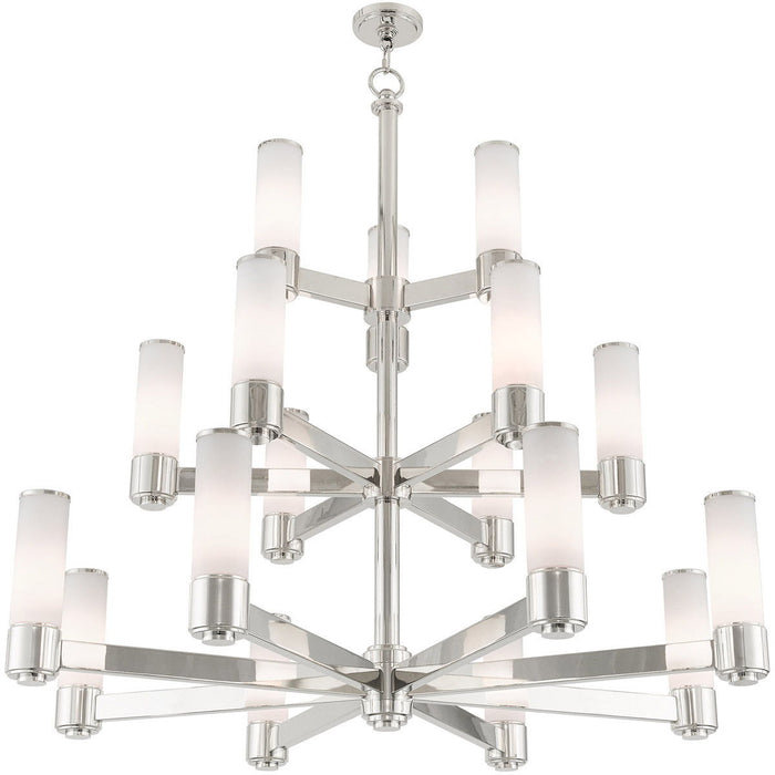 44" Multi Light Dimmable Chandelier With Shades - Nickel