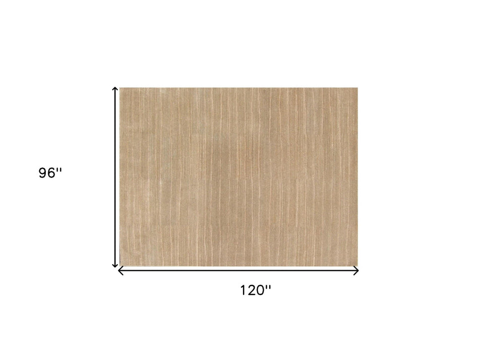 8' x 10' Wool Abstract Lines Hand Loomed Area Rug - Beige