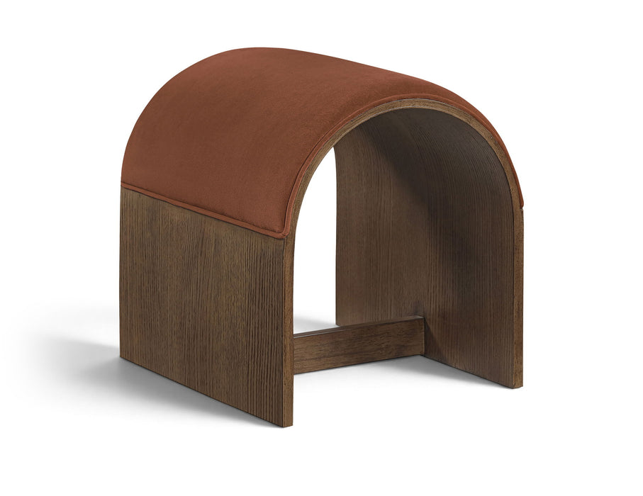 Meridian Furniture Sable velvet upholstered bench with plush cushioning and sleek design, ideal for entryways or living rooms.