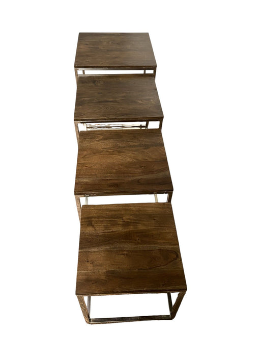 Modern Rustic Nesting Accent Tables (Set of 4) - Silver