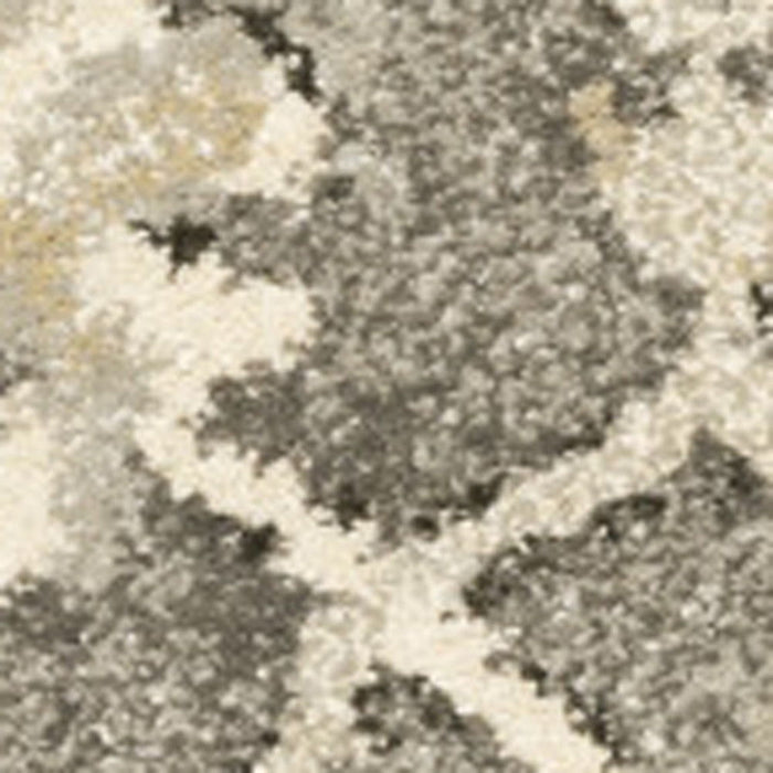 6' x 9' Oriental Power Loom Stain Resistant Area Rug - Gray Beige Tan And Brown