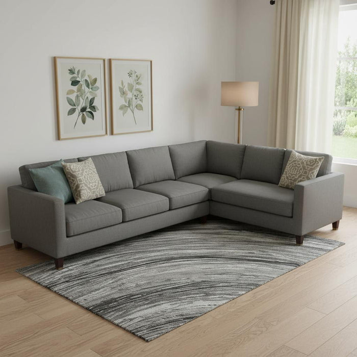 10' X 14' Abstract Washable Area Rug With UV Protection (717638) - Taupe / Gray