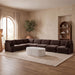 Meridian Furniture Hammond velvet performance fabric 7-piece sectional with plush upholstery and modern design.