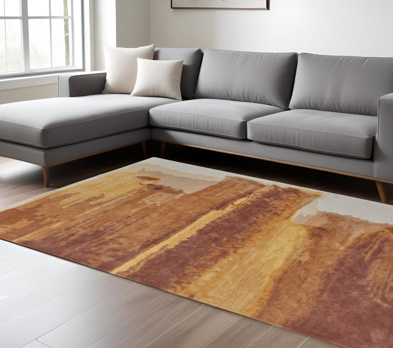 12' X 15' Abstract Hand Tufted Area Rug - Red