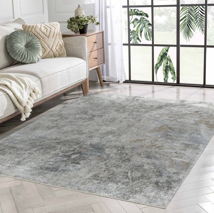 7.9' x 10.1' Abstract Power Loom Area Rug - Beige