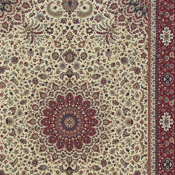 8' X 11' Oriental Area Rug - Ivory / Red