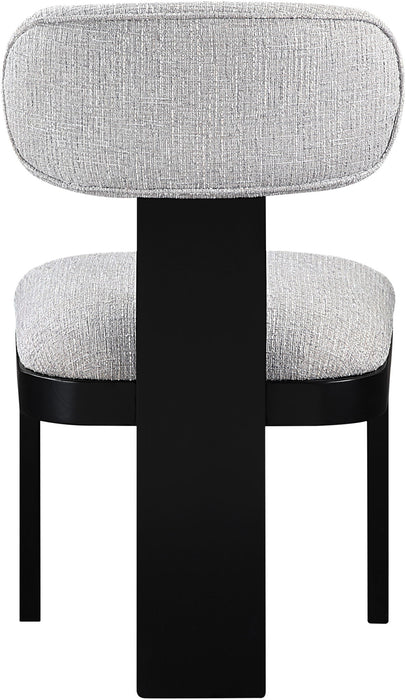 Timbra - Linen Textured Fabric Upholstered Dining Chair (Set of 2) - Black Base