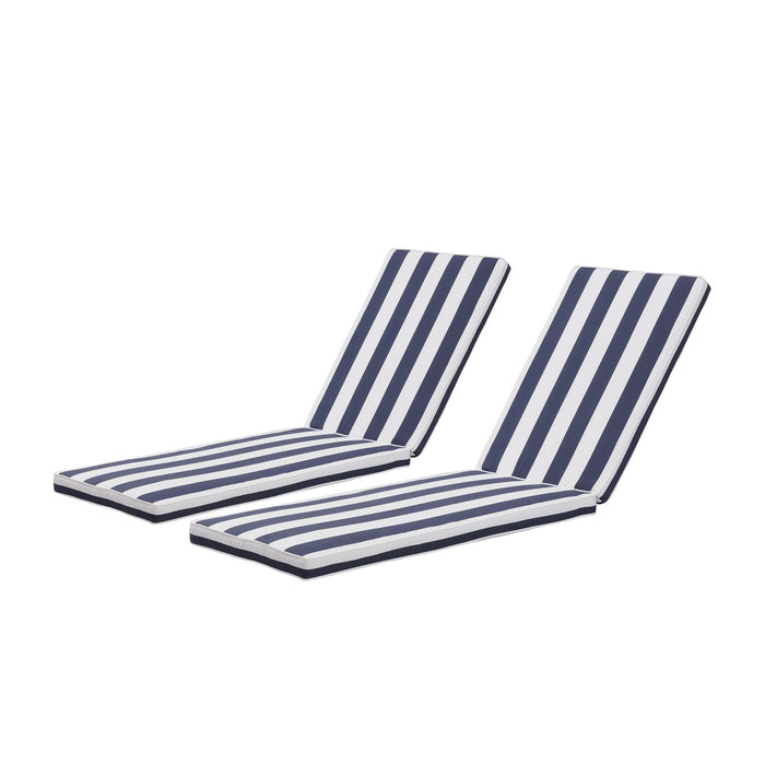 Giga outdoor lounge chair cushion with back and seat support, designed for patio furniture and chaise lounge replacement.