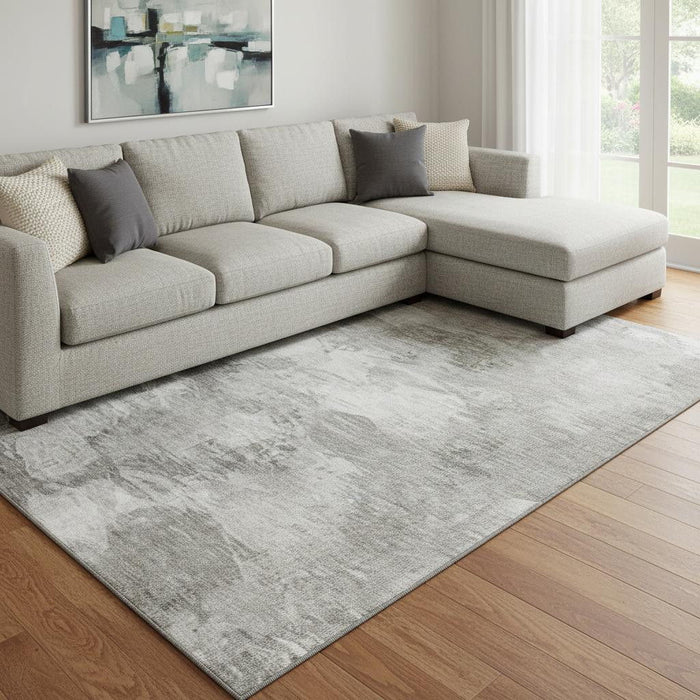 8' X 10' Abstract Washable Area Rug With UV Protection (650768) - Beige / Ivory