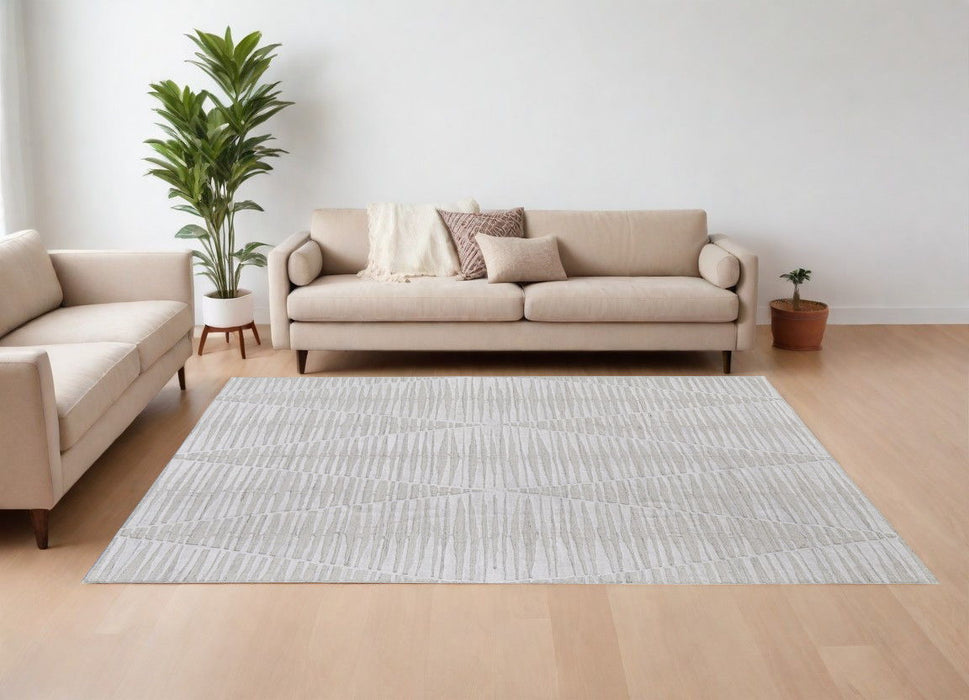 12' x 15' Geometric Hand Woven Area Rug - Ivory