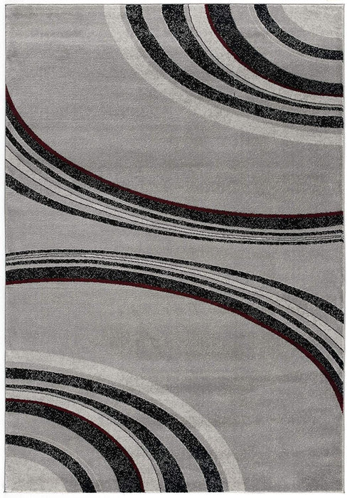 7.8' x 10.8' Abstract Dhurrie Area Rug - Gray