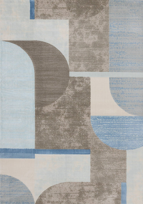 8' X 11' Geometric Area Rug (660280) - Blue / Gray / Brown
