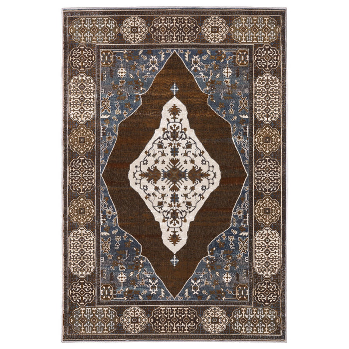 10' X 7' Medallion Area Rug - Gray And Blue