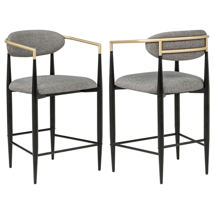 Tina Fabric Upholstered Counter Chair Grey (Set of 2)