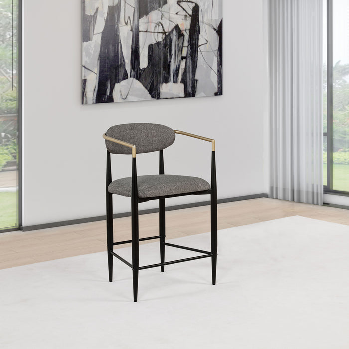 Tina Fabric Upholstered Counter Chair Grey (Set of 2)