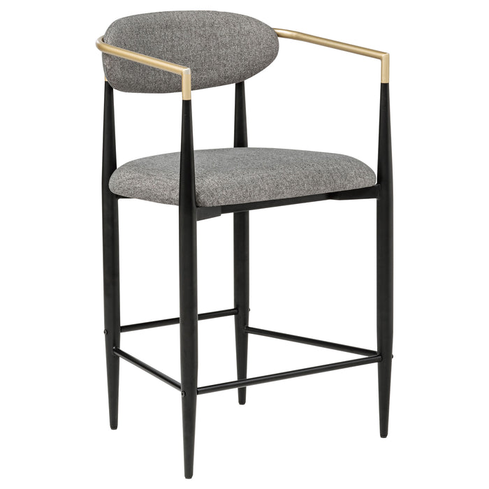Tina Fabric Upholstered Counter Chair Grey (Set of 2)