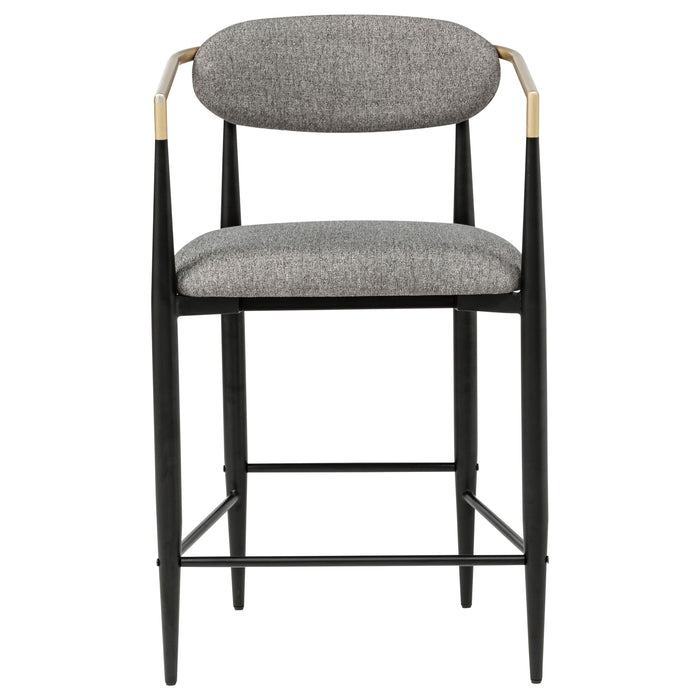 Tina Fabric Upholstered Counter Chair Grey (Set of 2)