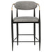 Set of two grey Tina fabric upholstered counter chairs from CoasterEveryday, featuring modern furniture design and cushioned seats.