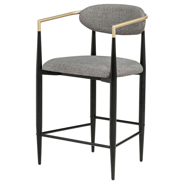 Tina Fabric Upholstered Counter Chair Grey (Set of 2)
