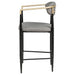 Pair of grey Tina fabric upholstered counter chairs from CoasterEveryday, featuring cushioned seats and modern design.