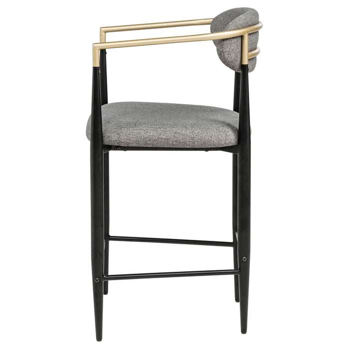 Tina Fabric Upholstered Counter Chair Grey (Set of 2)