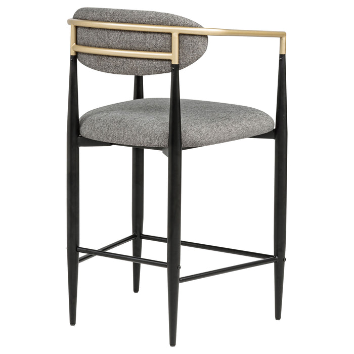 Tina Fabric Upholstered Counter Chair Grey (Set of 2)