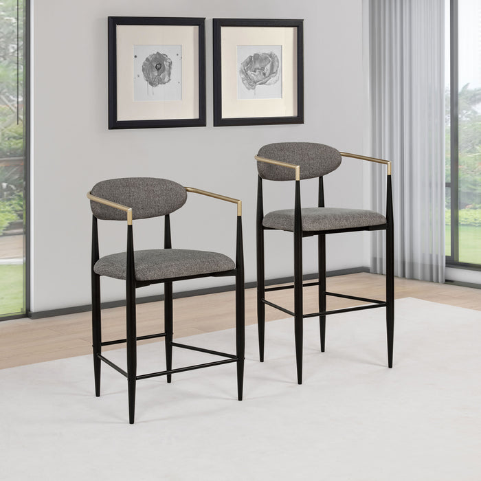 Tina Fabric Upholstered Counter Chair Grey (Set of 2)