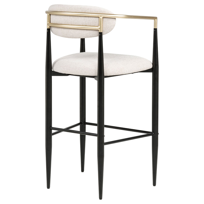 Tina Fabric Upholstered Bar Chair Beige (Set of 2)