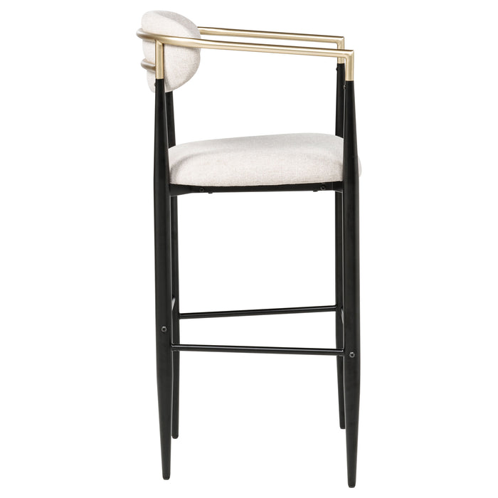 Tina Fabric Upholstered Bar Chair Beige (Set of 2)