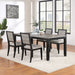CoasterEveryday Elodie grey and black 5-piece rectangular extension leaf dining set with table and chairs, modern furniture for dining room