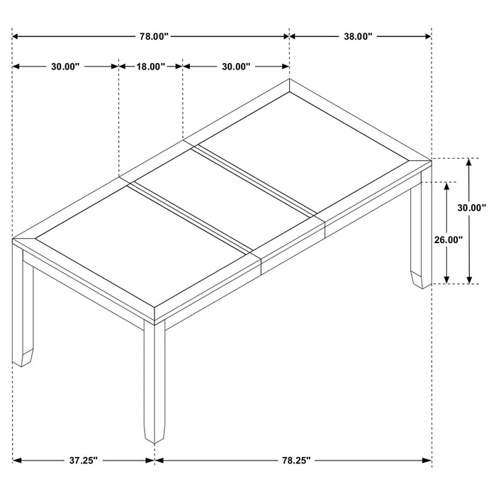 Elodie 5-piece Rectangular Extension Leaf Dining Set Black