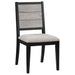 Elodie 7-piece rectangular extension leaf dining set in grey and black with matching chairs, modern CoasterEveryday furniture.