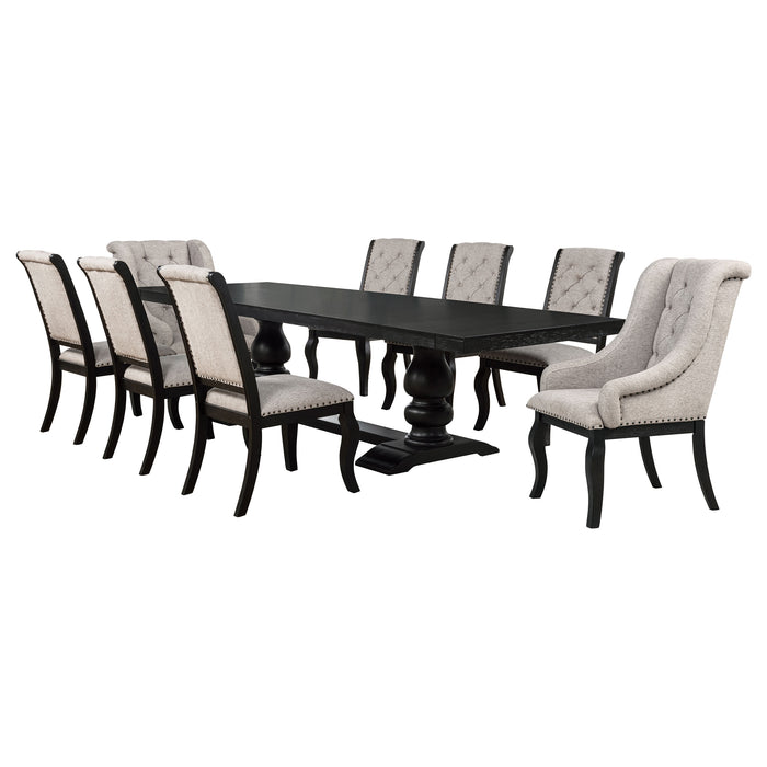 Phelps 9-piece Rectangular Dining Table Set Distressed Noir