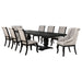 CoasterEveryday Phelps 9-piece rectangular dining table set in distressed noir finish with eight chairs