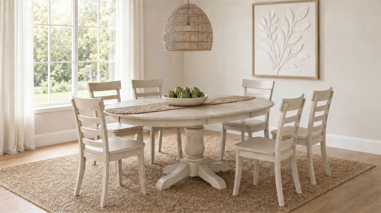 Orrison Oval 62-inch Wood Extension Leaf Dining Table Linen