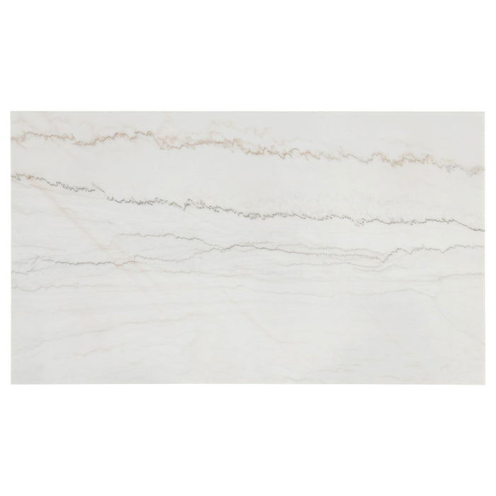 Averill 72-inch Rectangular White Marble Top Dining Table Coffee Bean
