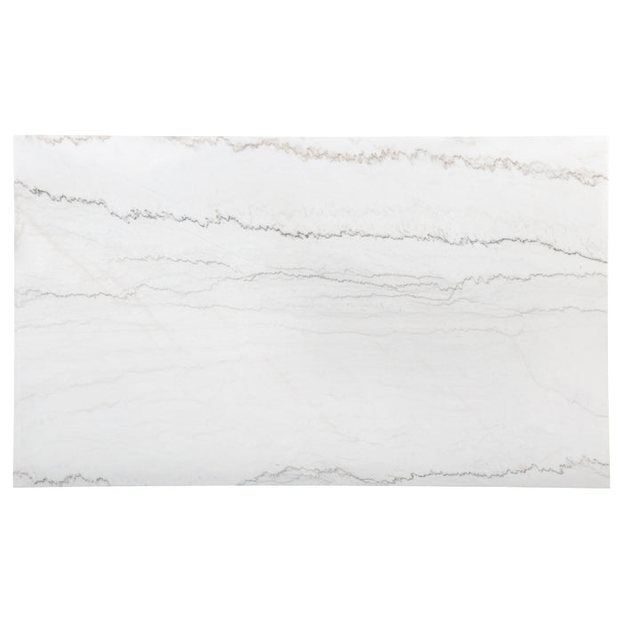 Averill 72-inch Rectangular White Marble Top Dining Table Coffee Bean