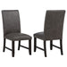 CoasterEveryday Averill dark grey faux leather upholstered dining side chairs, set of 2
