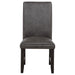 CoasterEveryday Averill dark grey faux leather upholstered dining side chairs, set of 2
