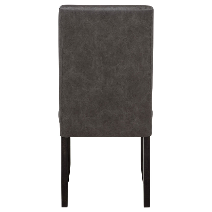 Averill Faux Leatherette Upholstered Dining Side Chair Dark Grey (Set of 2)