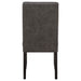 Averill dark grey faux leather upholstered dining side chairs by CoasterEveryday, set of 2
