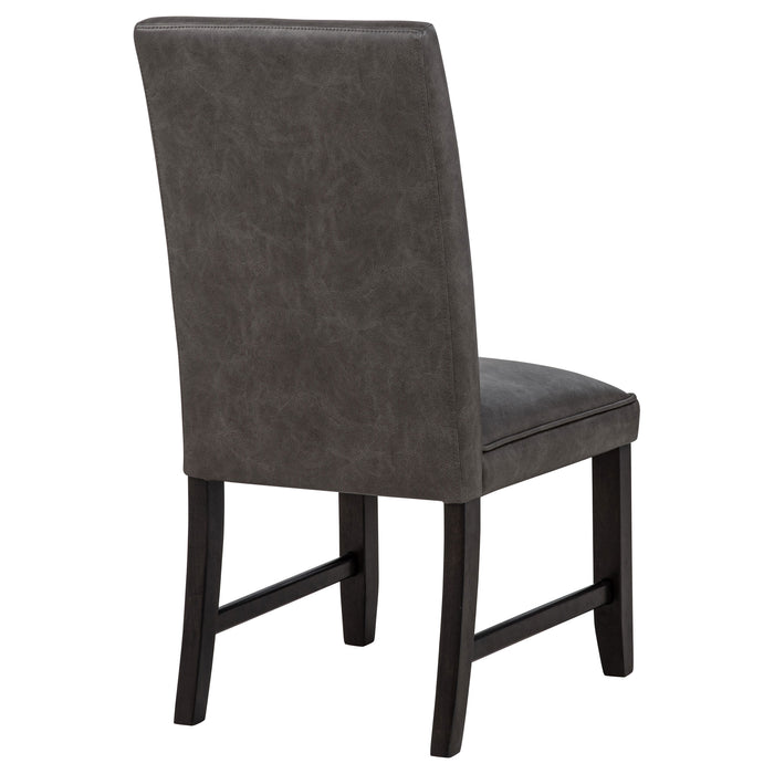 CoasterEveryday Averill dark grey faux leather upholstered dining side chairs, set of 2