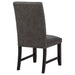 CoasterEveryday Averill dark grey faux leather upholstered dining side chairs, set of 2