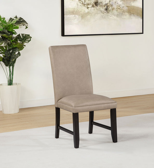 Averill Faux Leather Upholstered Dining Side Chair Tan (Set of 2)