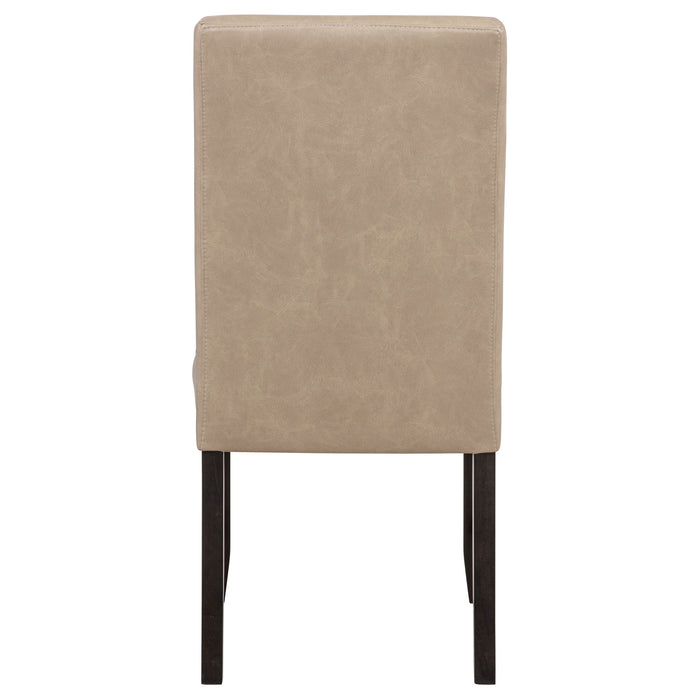 Averill Faux Leatherette Upholstered Dining Side Chair Tan (Set of 2)