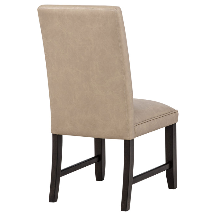 CoasterEveryday Averill tan faux leather upholstered dining side chairs, set of 2