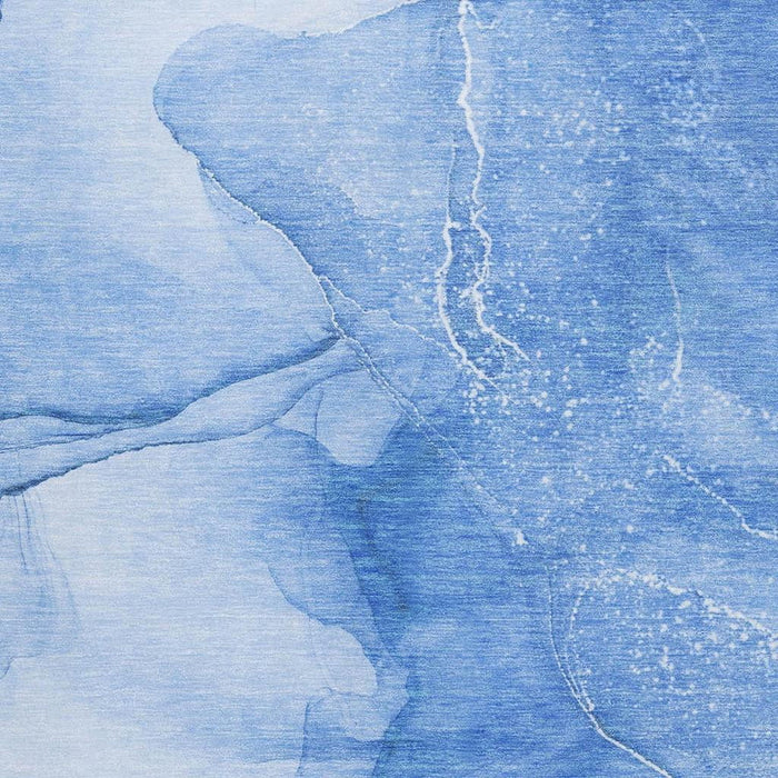 5' X 8' Abstract Washable Area Rug With UV Protection (646854) - Blue / Ivory