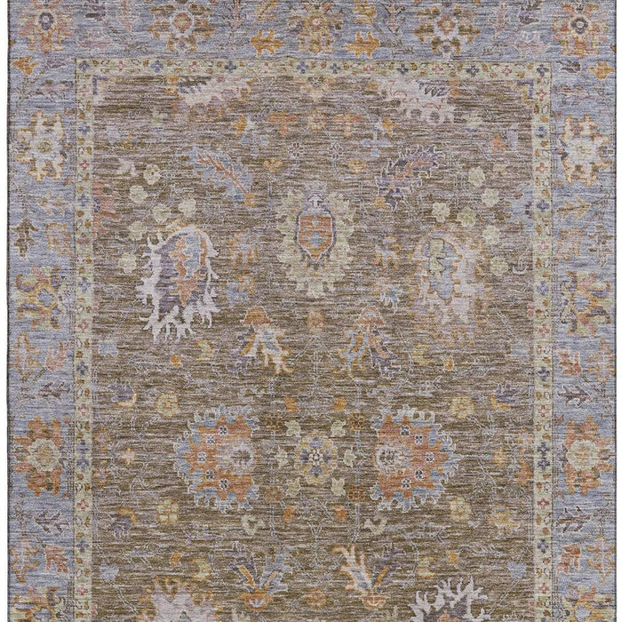 10' X 14' Oriental Washable Area Rug With UV Protection (717953) - Brown / Lavender